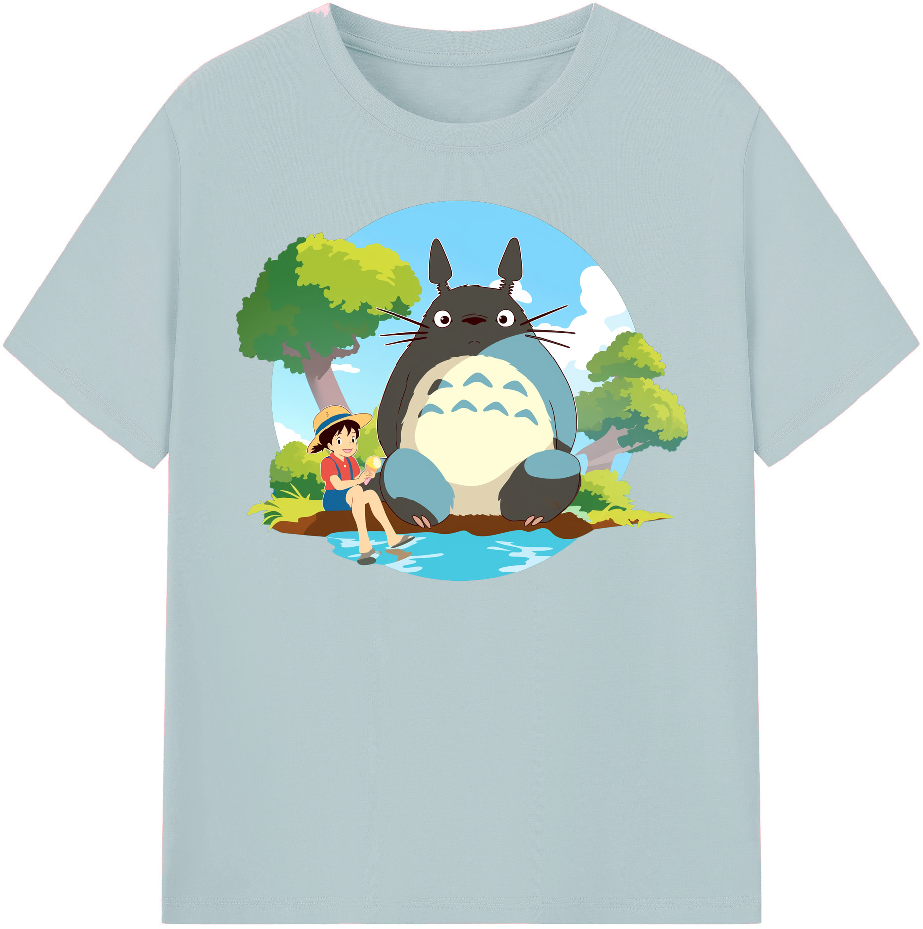 （画像用） となりのトトロ 草壁メイ 草壁サツキ My Neighbor Totoro Satsuki Kusakabe Mei Kusakabe 綿100％半袖Tシャツ（フロントプリント）